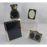 THREE STERLING SILVER PHOTOGRAPH FRAMES comprising; one rectangular Sheffield 1998 20.5 x 15.5cm,