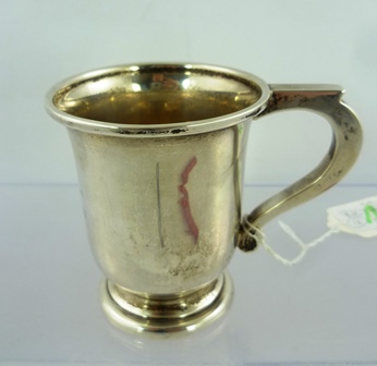 G.B. & CO. A SPUN SILVER MUG having rolled rim and moulded foot, Birmingham possibly 1906, 84g - Image 2 of 4