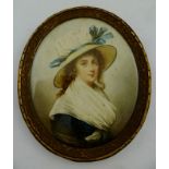 NATHANIEL PLIMER (1751-1822) "Caroline-Elizabeth, Princess of Wales, wearing woven straw brimmed