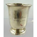 G.B. & CO. A SPUN SILVER MUG having rolled rim and moulded foot, Birmingham possibly 1906, 84g