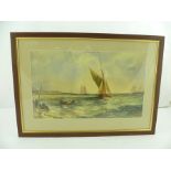 19TH CENTURY ENGLISH SCHOOL Sailing Barges, possibly in The Thames Estuary, Watercolour, unsigned,