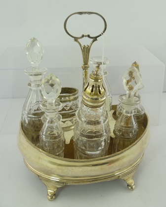 *** WITHDRAWN ***A SILVER PLATED GEORGIAN DESIGN CONDIMENT STAND of oval form - Image 2 of 2