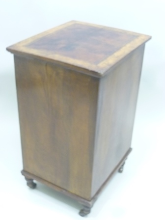AN EMPIRE PERIOD FRENCH WALNUT CABINET having tooled leather insert top, four drawer frontage the - Image 5 of 5