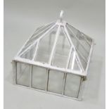 A VICTORIAN TERRARIUM of square form with lift-off pyramid cover, 44cm square