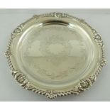 JAMES DEAKIN & SONS (JOHN & WILLIAM F. DEAKIN) A GEORGE V SILVER WAITER, with gadrooned and