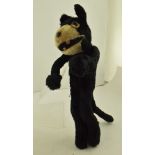 A 1920's FELIX THE CAT having all over black plush with white muzzle, 31cm high