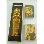 TWO SETS OF CONGRESS TUTANKHAMUN EXHIBITION COMMEMORATIVE PLAYING CARDS