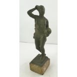 N REEVES VINALL A CAST BRONZE STATUETTE possibly a maquette of a scantily clad female ball player