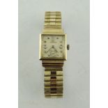 A MID 20TH CENTURY LONGINES GOLD COLOURED METAL LADY'S WRIST WATCH having 17 jewel mechanism