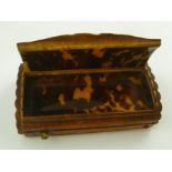 A 19TH CENTURY MAPLE CASED MUSICAL SNUFF BOX, the hinged cover inset mother-of-pearl lozenge, the