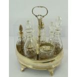 *** WITHDRAWN ***A SILVER PLATED GEORGIAN DESIGN CONDIMENT STAND of oval form