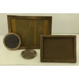 THREE ASSORTED SILVER PHOTOGRAPH FRAMES, two rectangular 25cm x 19cm and 13cm x 17cm another