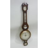 A 19TH CENTURY MAHOGANY CASED BAROMETER, inscribed "L. Botto, Evesham", with hydrometer and