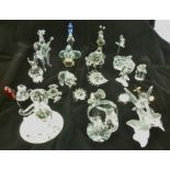 A COLLECTION OF CUT CRYSTAL AND OTHER GLASS ANIMALS, BIRDS etc. Swarovski type, together with a MATS