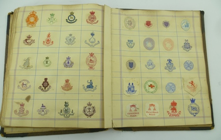 A HALF CALF BOUND VOLUME "ARMS, CRESTS, & MONOGRAMS." containing approximately 33 self completed - Image 9 of 10