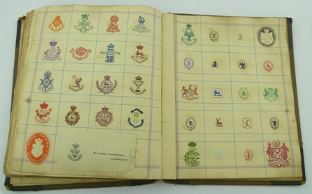 A HALF CALF BOUND VOLUME "ARMS, CRESTS, & MONOGRAMS." containing approximately 33 self completed - Image 10 of 10
