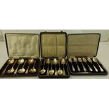 WALKER & HALL A SET OF SIX OLD ENGLISH SILVER SUNDAE SPOONS each with plain rounded bowl,