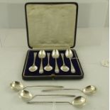 ROBERT PRINGLE AND SONS A SET OF SIX SILVER COFFEE SPOONS, Sheffield 1921 in original case, together