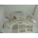 AN EXTENSIVE QUANTITY OF PLATED FLATWARE, comprising a part set of "Kings" pattern; six table