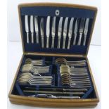 MAPPIN & WEBB A TABLE TOP CANTEEN OF EPNS FLATWARE AND CUTLERY, a six place setting, Patent no.