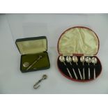 JAMES DIXON AND SONS LTD A SET OF SIX EDWARDIAN SILVER COFFEE SPOONS, Sheffield 1936, cased,