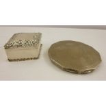 DEAKIN & FRANCIS A SILVER LOZENGE SHAPE TRINKET BOX with floral pressed decoration, Birmingham