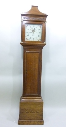 BAKER MALLING A LATE 18TH/EARLY 19TH CENTURY OAK LONGCASE CLOCK (with later alterations) having