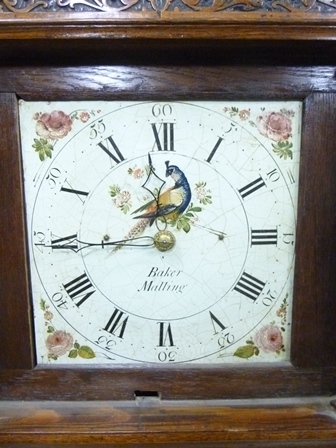 BAKER MALLING A LATE 18TH/EARLY 19TH CENTURY OAK LONGCASE CLOCK (with later alterations) having - Image 2 of 5