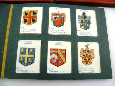 FIVE ALBUMS OF ASSORTED CIGARETTE CARDS includes; Wills, large size "Arms of Oxford and Cambridge - Image 2 of 6