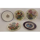 FOUR FRANKLIN PORCELAIN "FLOWERS OF THE YEAR" PLATES, in original packaging, a Spode PLATE "
