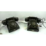 TWO 1940's ERICSSON BLACK BAKELITE TELEPHONES from the Egyptian market, one being a bunker telephone