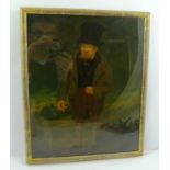 LATE 18TH/EARLY 19TH CENTURY NAIVE SCHOOL Portrait of a Gentleman in top hat and breeches, Oil on