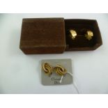 TWO PAIRS OF CHRISTIAN DIOR CLIP EARRINGS, one pair inscribed Dior, the other with diamante, in