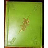 THE VICTORIA CREST ALBUM having gilt embossed green boards, printed pages with many stuck in