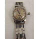 A 1930's/40's ROLEX OYSTER GENTLEMAN'S STAINLESS STEEL MECHANICAL WRIST WATCH having luminous Arabic