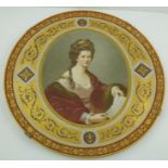 A LATE 19TH/EARLY 20TH CENTURY AUSTRIAN VIENNA PORCELAIN FACTORY WALL PLATE/CHARGER, painted with