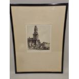 STANLEY ANDERSON "Little Dorrits Church, Southwork" an Etching, signed, 21 x 19cm in plain