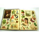 A LATE VICTORIAN ALBUM OF CHROMOLITHOGRAPHIC SCRAPS (every page full on either side)