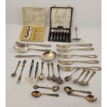 COOPER BROTHERS AND SONS LTD. A SET OF SIX SILVER COFFEE SPOONS, Sheffield 1925, cased, together