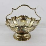 MARTIN HALL AND CO. LTD. AN EARLY 20TH CENTURY SILVER SWEETMEAT BASKET of lobed form, with pierced