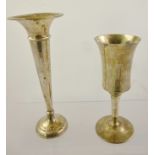 A.T. CANNON LTD. A SILVER PEDESTAL CHRISTENING CHALICE, having inverted bell shaped bowl,