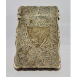 JOSEPH GLOSTER LIMITED A FANCY RECTANGULAR SILVER VISITING CARD CASE, all over tooled with scrolls