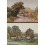 WILLIAM JOSEPH WADHAM (1863 - 1950) Two framed, signed, watercolours on paper, one showing a