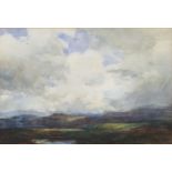 MCKELVEY. Framed, bears name, dated 1920, watercolour on paper, extensive landscape scene beneath