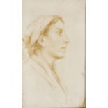 TOM SCOTT R.S.A (1854 - 1927) Framed, signed with monogram, watercolour on paper, bust length