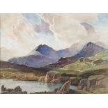 GEORGE GRAINGER SMITH (1892 - 1961) Framed, signed, watercolour on paper, rocky landscape scene with