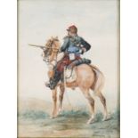 A. THIBAULT. Framed, signed, dated 1879, watercolour on paper, titled on label verso, 'French