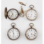 A lot to include a silver J.G.Graves key wind pocket watch, the white enamel dial having hourly