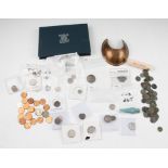 A collection of coins to include thirteen Roman and Greek coins including Hadrian, Trajan etc,