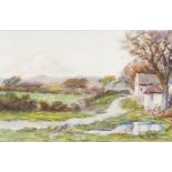 FREDERICK JAMES KERR (b.1853) Framed, signed, dated 30/10/09, watercolour on paper, country